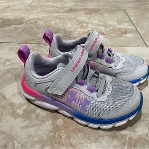 Under Armour Kids' Gray and Pink Sneakers